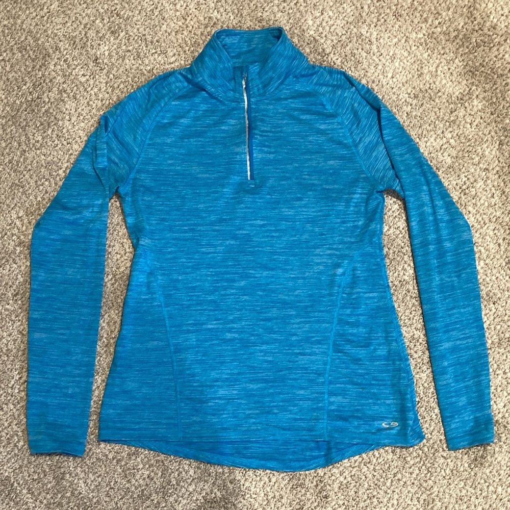 Champion Blue Fitted Zippered Long Sleeve